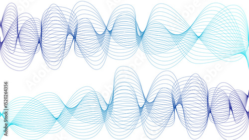 Vector curvy abstract line art wavy flowing dynamic colorful lines white background in concept music or sound, wave, wind, information flow pattern background wavy strings and threads flowy art	