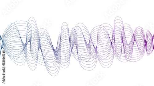 Vector curvy abstract line art wavy flowing dynamic colorful lines white background in concept music or sound, wave, wind, information flow pattern background wavy strings and threads flowy art	