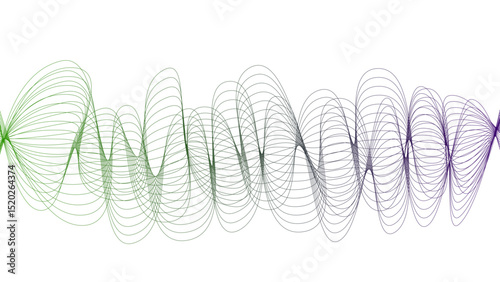 Vector curvy abstract line art wavy flowing dynamic colorful lines white background in concept music or sound, wave, wind, information flow pattern background wavy strings and threads flowy art	