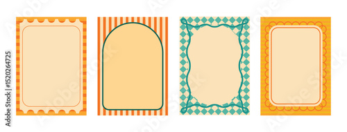Summer frame, poster, invitation border, whismical wavy 