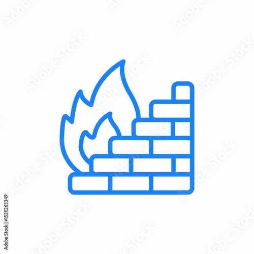 firewall line icon sign vector