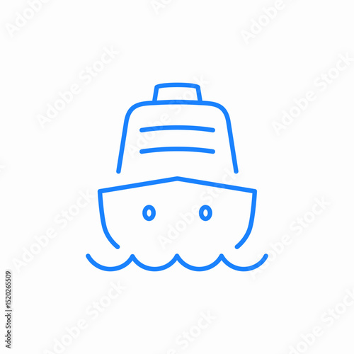 front facing ship icon sign vector