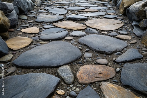 Decorative Pebble Stone Pathway. Durable Outdoor Landscaping Walkway for Gardens & Urban Areas