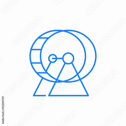 hamster wheel running icon sign vector