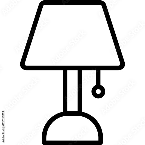 Minimalist table lamp icon outline