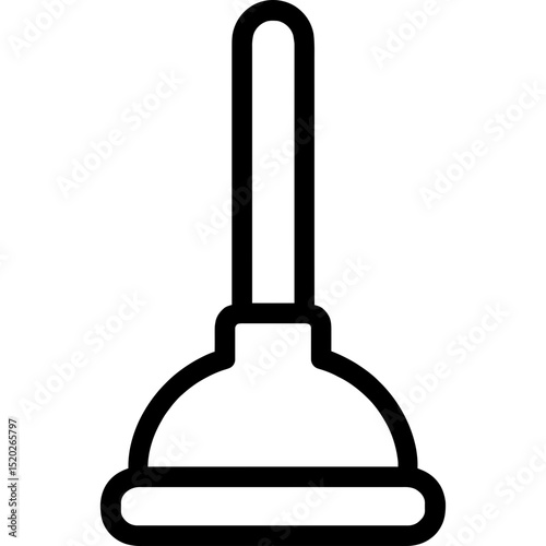 Plunger icon with bold black outlines