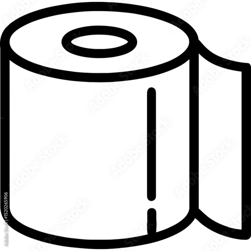 Minimalist toilet paper roll icon