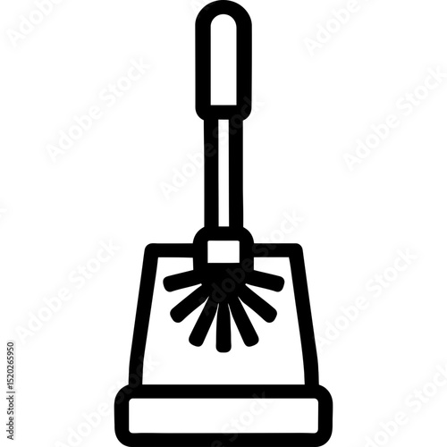Minimalist toilet brush outline icon
