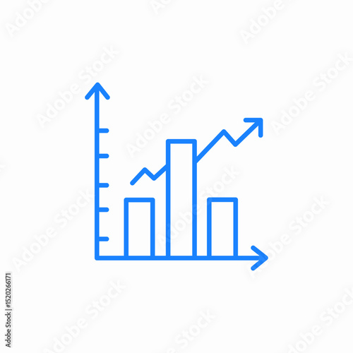 increasing bar chart icon sign vector