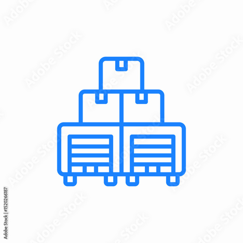 inventory box stacking icon sign vector