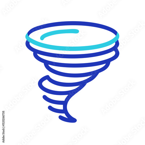 Tornado spiral icon for storm warning
