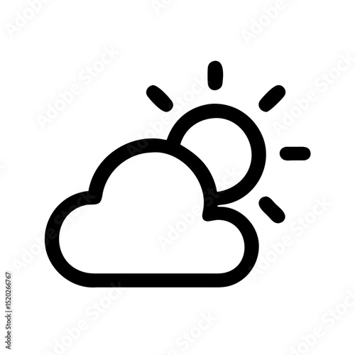 Weather forecast symbol with sun and cloud
