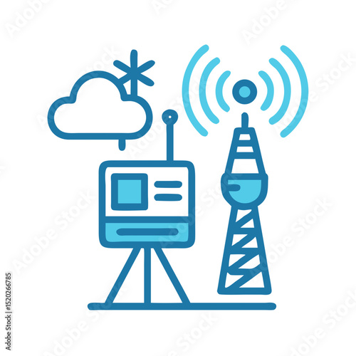 Weather station icon with antenna

