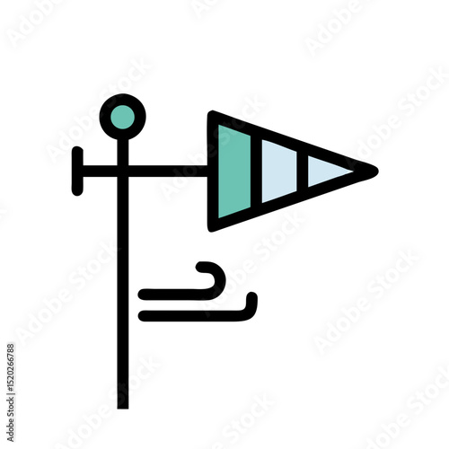 Wind vane weather icon with arrow
