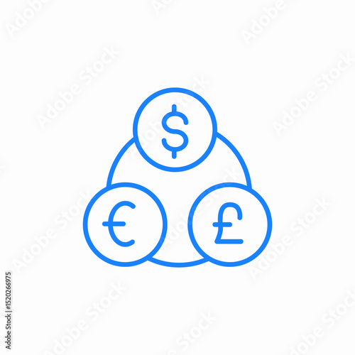 multicurrency exchange icon icon sign vector