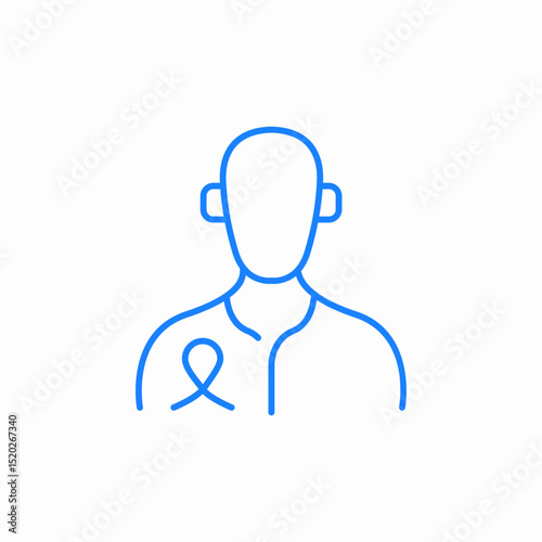 person with ribbon cancer awareness icon sign vector