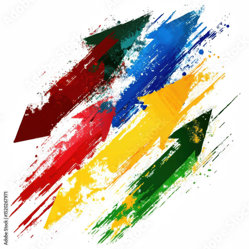 Abstract Arrow Icons in a Paintbrush Style White