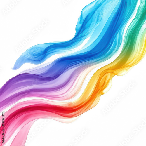 Abstract Rainbow Wave in Traditional Chinese Ink