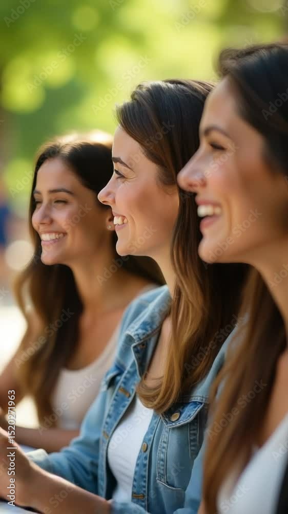 Group of friends or colleagues sitting side by side