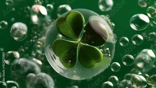 Four Leaf Clover in Bubble photo