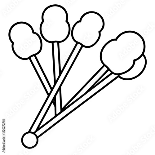 Cotton Swabs Icon – Clean Vector on White