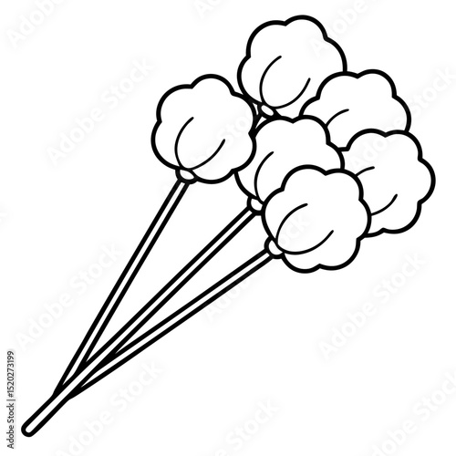 Minimal Cotton Swabs Illustration – White Background