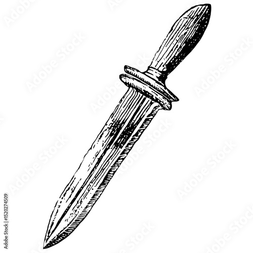 Vintage engraved dagger design for collectors and artisans in a timeless aesthetic