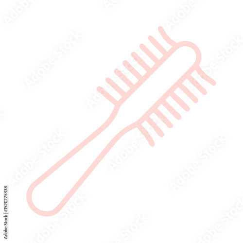 Stylish pink hairbrush icon for beauty and fashion design, perfect for haircare and style concepts