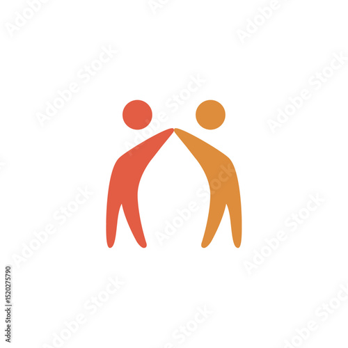Two figures reaching for a high five, symbolizing teamwork and connection