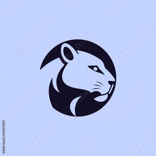 Cougar Head in a Circle Logo
