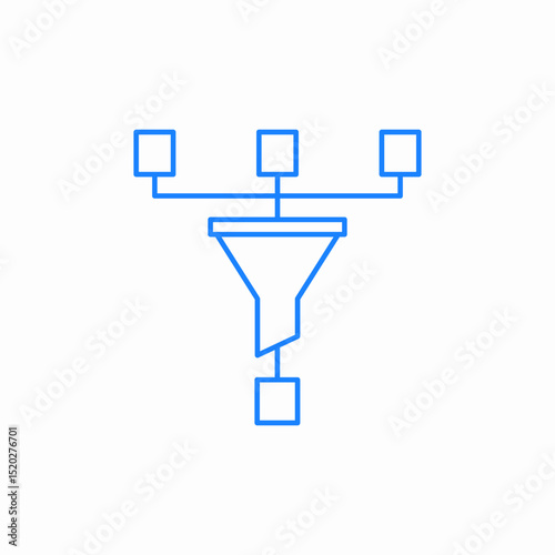data filtering process icon sign vector