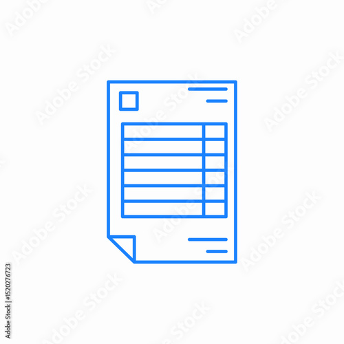 data table document icon sign vector