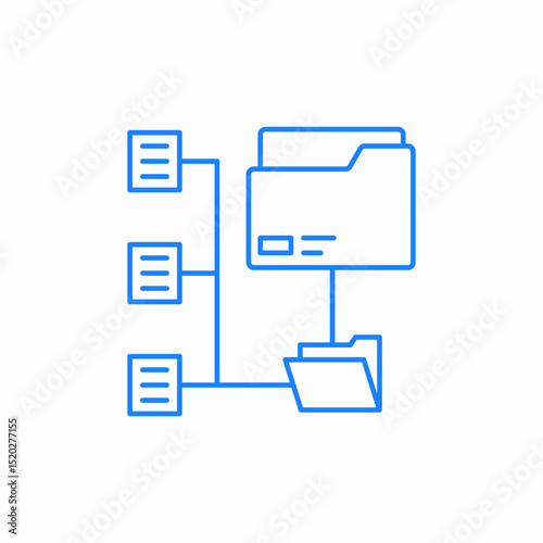 folder document hierarchy icon sign vector