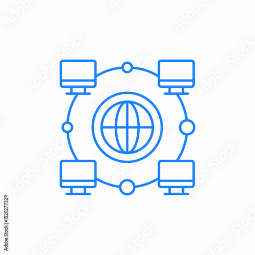 global network computers icon sign vector