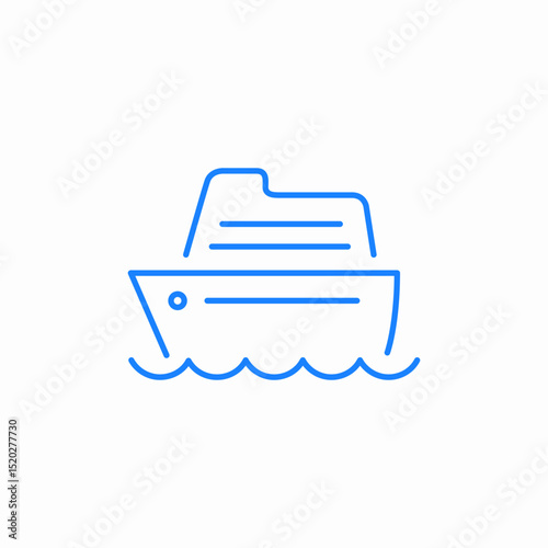 side view boat icon sign vector