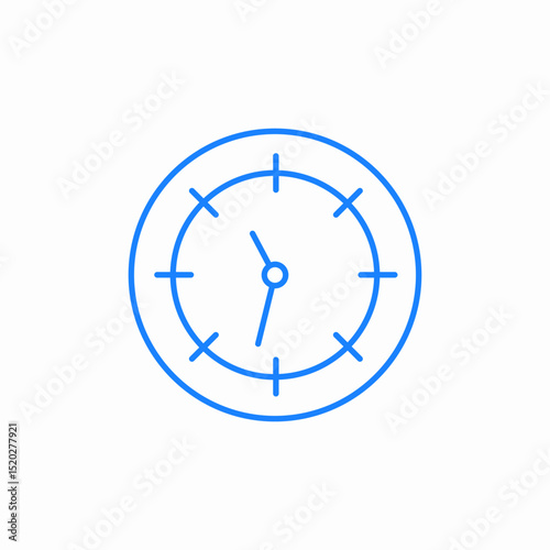 simple round clock icon sign vector