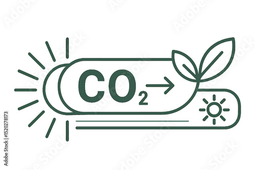 Vector icon shows carbon capture, low carbon city, emission reduction, ecological balance, green energy transition, recyclable, sustainable development, electric car, eco battery