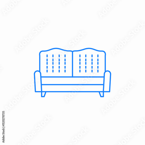 two seater sofa icon sign vector