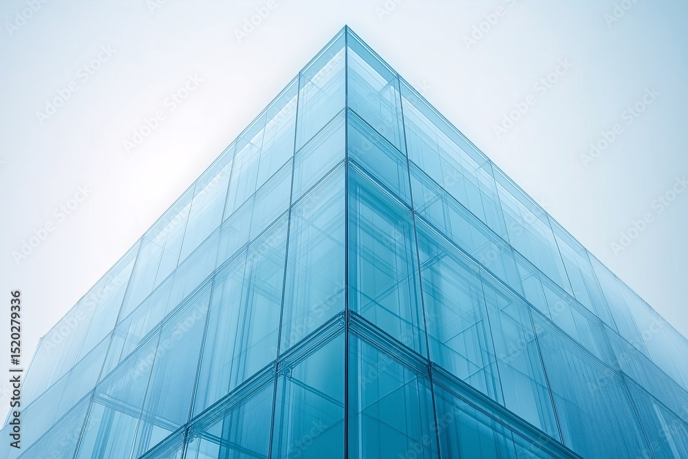 Modern High-Tech Skyscraper Architecture. Futuristic Glass Facade and Symmetrical Lines in Urban Cityscape Modern High-Tech Skyscraper Architecture. Futuristic Glass Facade and Symmetrical Lines in Urban Cityscape