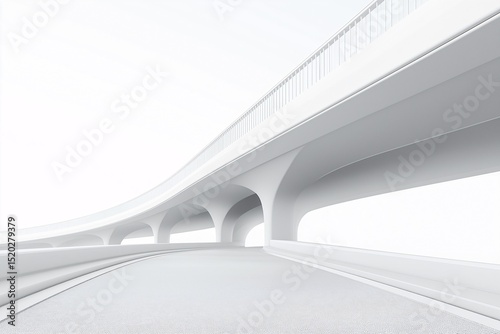 Modern Urban Bridge Architecture. A Futuristic Perspective on Concrete Infrastructure with Scenic Minimalism
