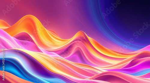 Vibrant abstract background with colorful wave patterns and smooth gradients.