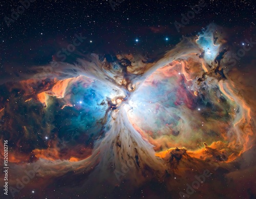 Colorful nebula in deep space