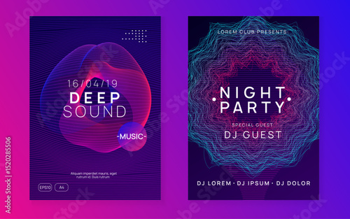 Music Event. Night Club Concert Graphic. Dance Banner. Nightclub Beat Invitation. Green Edm Background. Violet Sound Flyer. Festival Cover. Pink Music Event