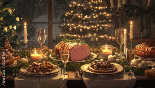 Festive Christmas Dinner Scene (2)