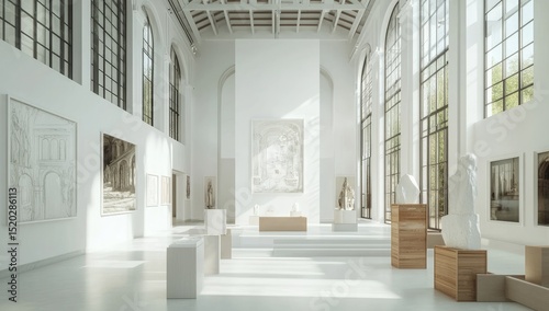 Modern art gallery interior