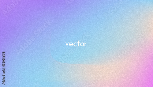 Noise Gradient Background. Abstract Grainy Bg In Pink, Purple And Blue Colors. Iridescent Hologram. Pearlescent Holographic Texture With Rainbow Foil. Modern Film Photo With Fluorescent Dust