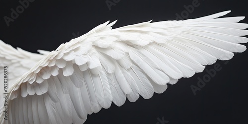 Pure white angel wings spread wide