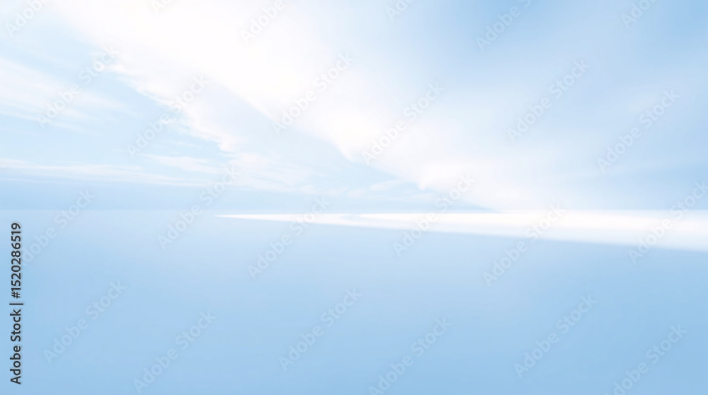 Fototapeta premium A soft gradient sky background transitioning from light blue to white, serene and calm.