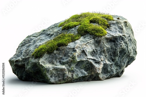 Eco-Friendly Mossy Stone Surface in Rural Landscape - Nature Photography Highlighting Organic Textured Rock and Greenery