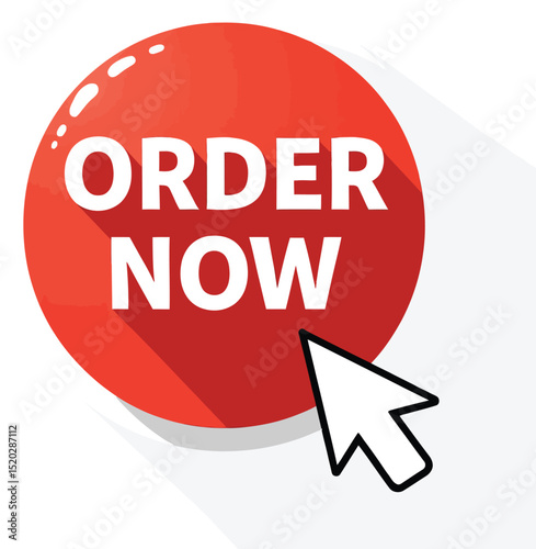 Order Now Button: A bold red button with the text "Order Now" in white, accompanied by a mouse cursor, prompting immediate action.